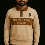 u.s. polo assn. premium contrast panel sweatshirt