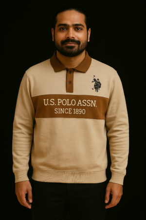 u.s. polo assn. premium contrast panel sweatshirt