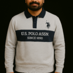 u.s. polo assn. contrast panel casual sweatshirt