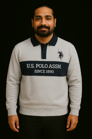 u.s. polo assn. contrast panel casual sweatshirt