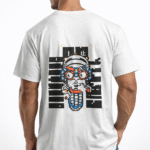 cyber oni – futuristic samurai back print t shirt