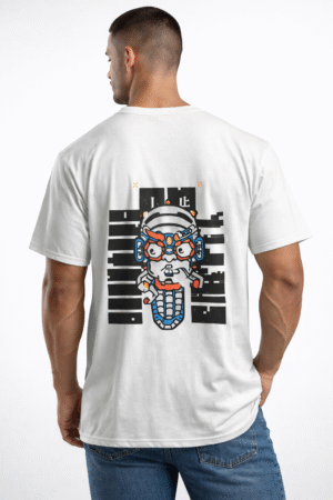 cyber oni – futuristic samurai back print t shirt