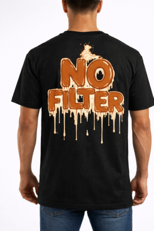 no filter drip graphic black t shirt